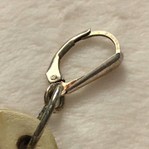 Handmade Clay and Glaze Riverstone Drop Earrings - Picture 8 of 12